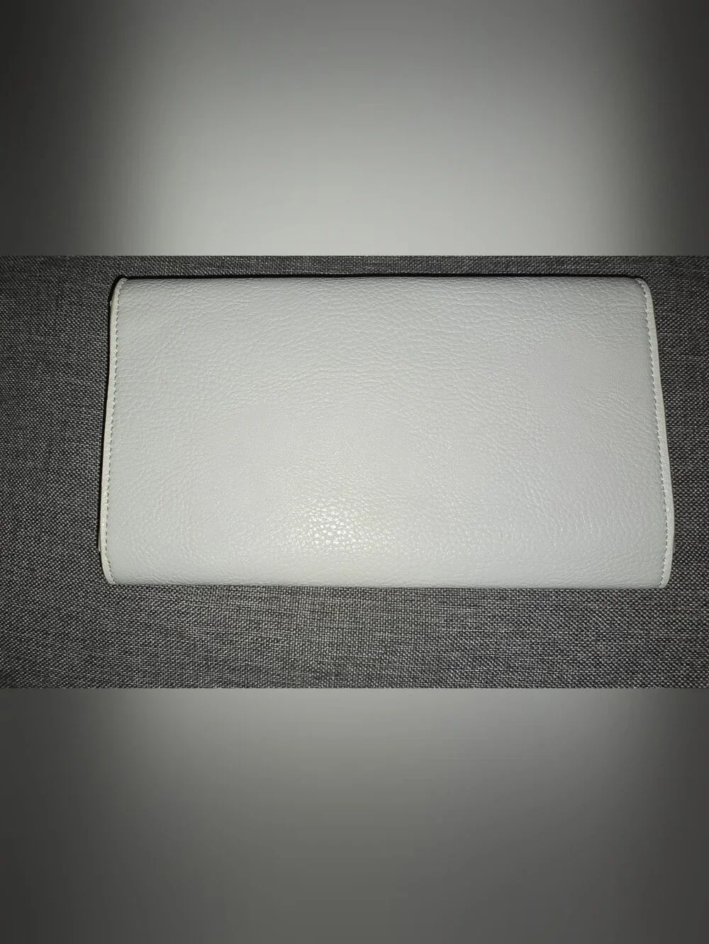 Madison West White Clutch with Gold Chain Strap